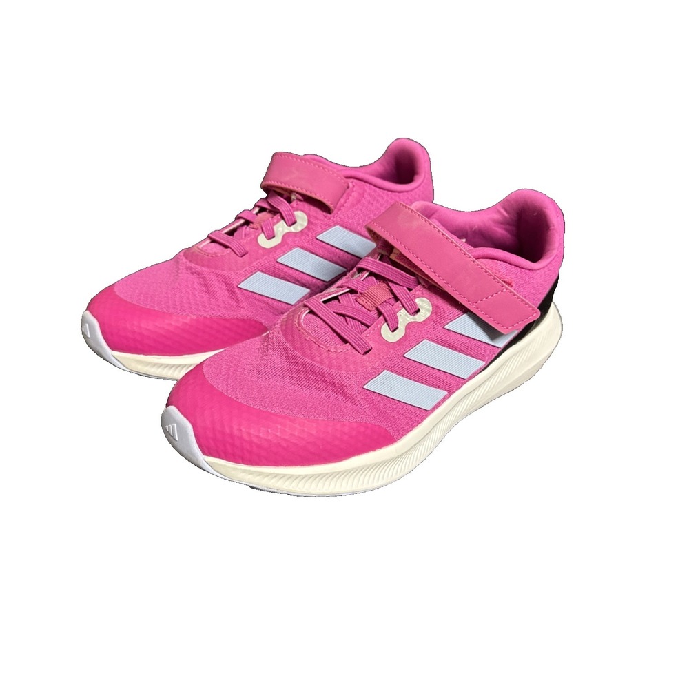 Adidas Youth Girl Running Shoe / Lucid Fuchsia/Blue Dawn Colors /White / Size 3Y